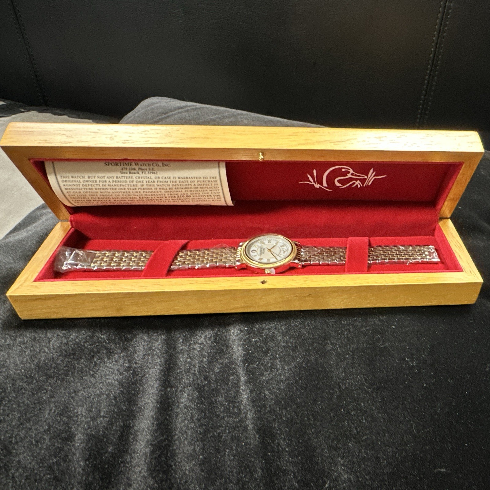 Ducks Unlimited Quartz Two-Tone Stainless Bracelet Roman Dial 30m Box Papers