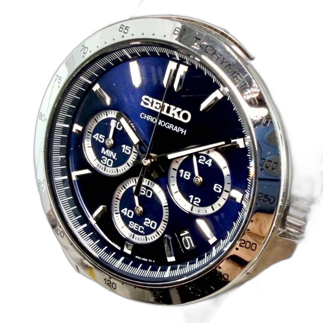 SEIKO Chronograph 8T63-00D0 Blue Dial Men’s Watch Pre-owned – Excellent