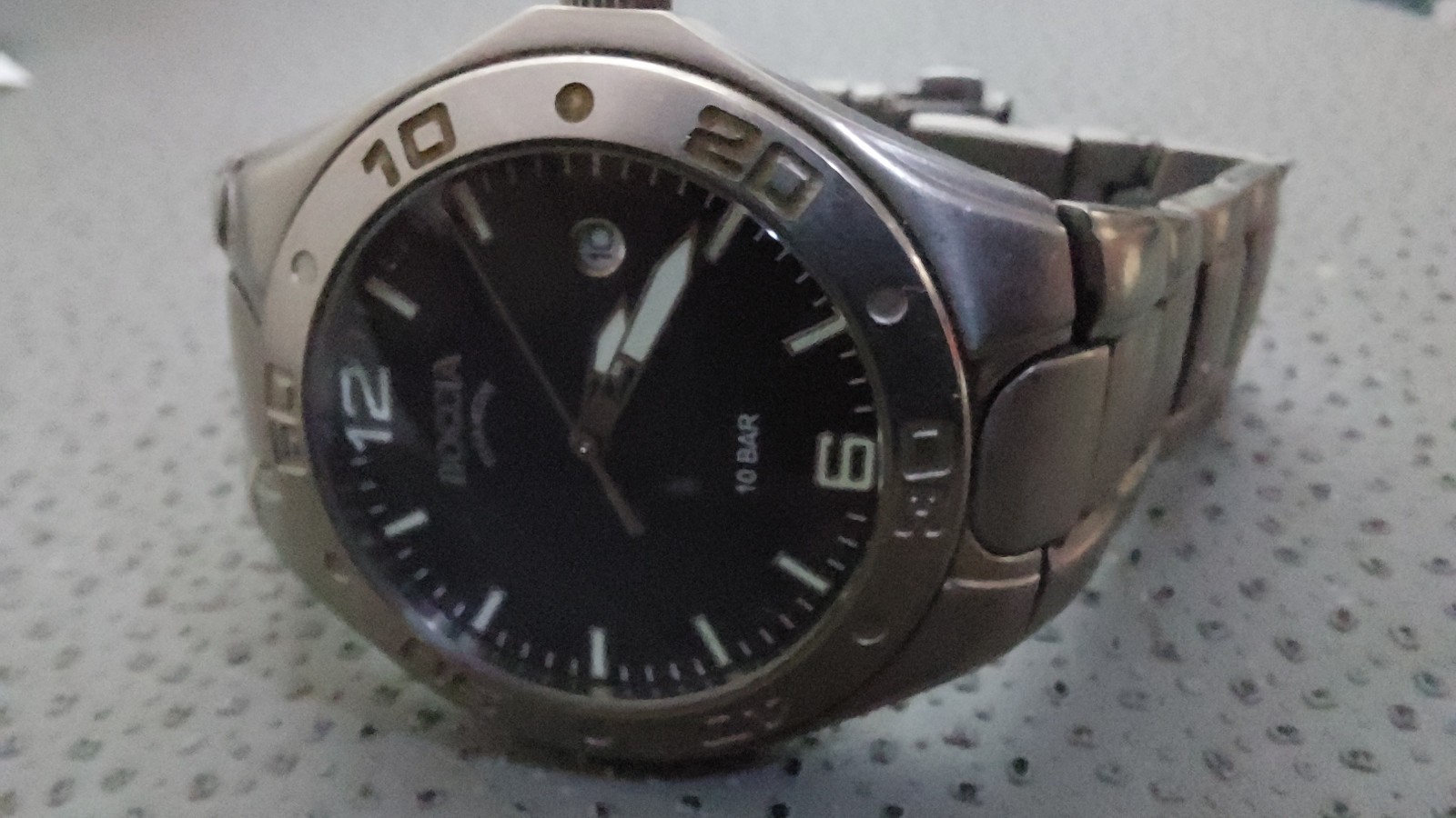 BOCCIA TITANIUM MEN Watch – Vintage Date Ti case & bracelet WORKS .READ DESCRIP