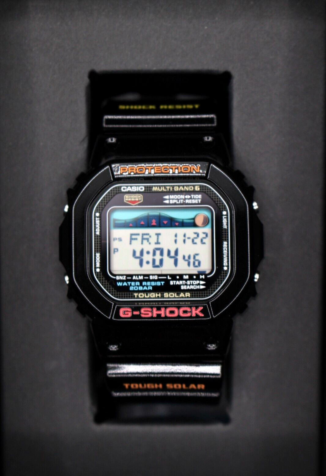 CASIO G-SHOCK G-LIDE GWX-5600-1JF Tough Solar Radio Tide Graph Men Watch Black