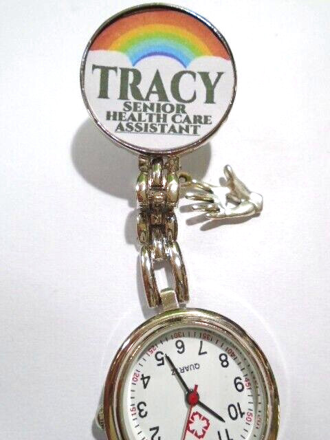 personalised rainbow watch name occupation silver hand charm heart awareness