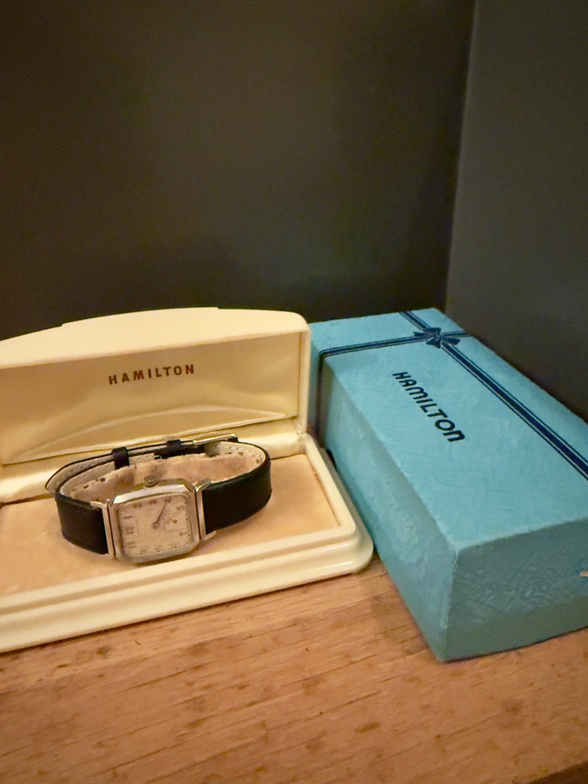 Vintage Hamilton Raymon 747 17J Stainless Steel + Original Boxes Art Deco Watch