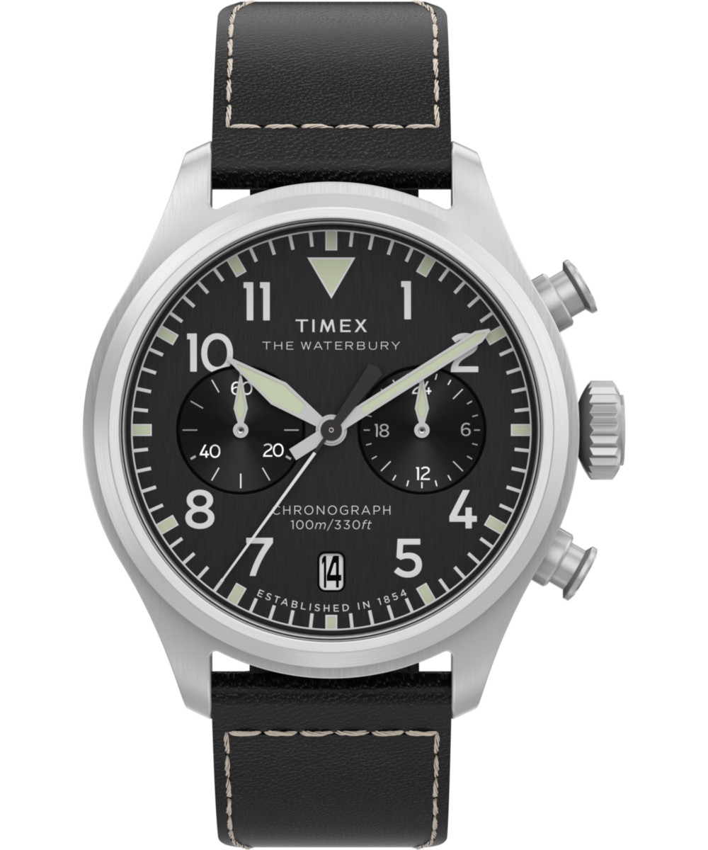 Timex Black Mens Chronograph Watch Waterbury Ace TW2Y19000