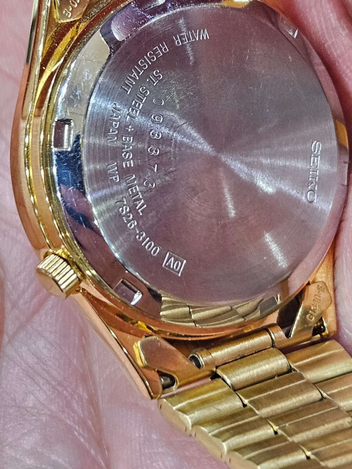 NOS Seiko 5 SKXV60J Automatic 21 Jewels Gold Dial Arabic Day Date Made In Japan