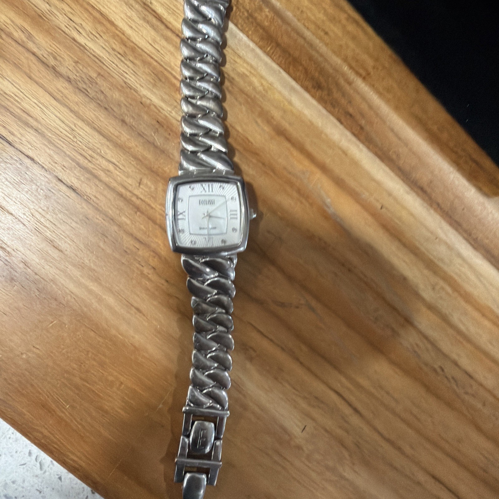 ECCLISSI STERLING SILVER CASE &925 BAND WOMEN WATCH NEW Battery 33535