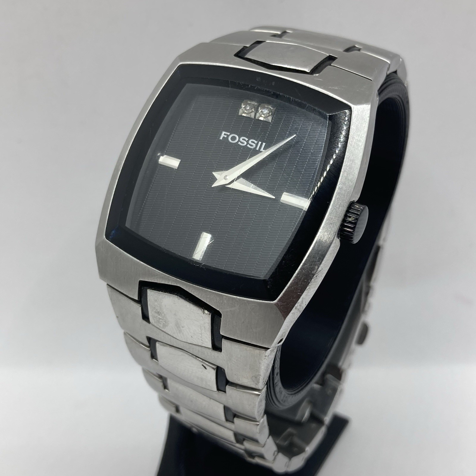 Fossil Arkitekt FS-4156 Men’s Watch Black Diamond Dial Stainless Steel Bracelet