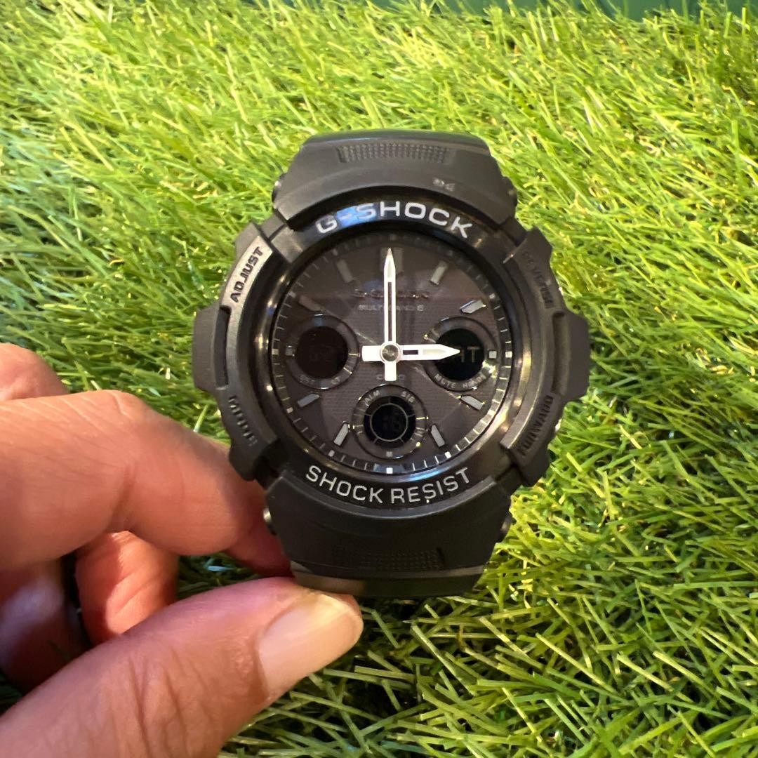 CASIO G-SHOCK AWG-M100B Radio-Controlled Solar Watch, Black 【USED】
