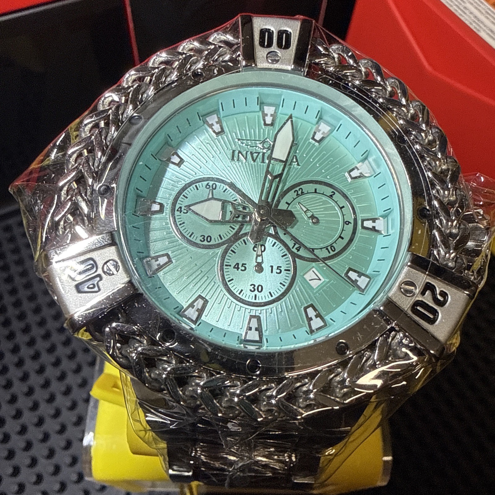 Invicta Bolt Hercules Mens 54mm Silver Tone Bracelet Chrono Watch 48154