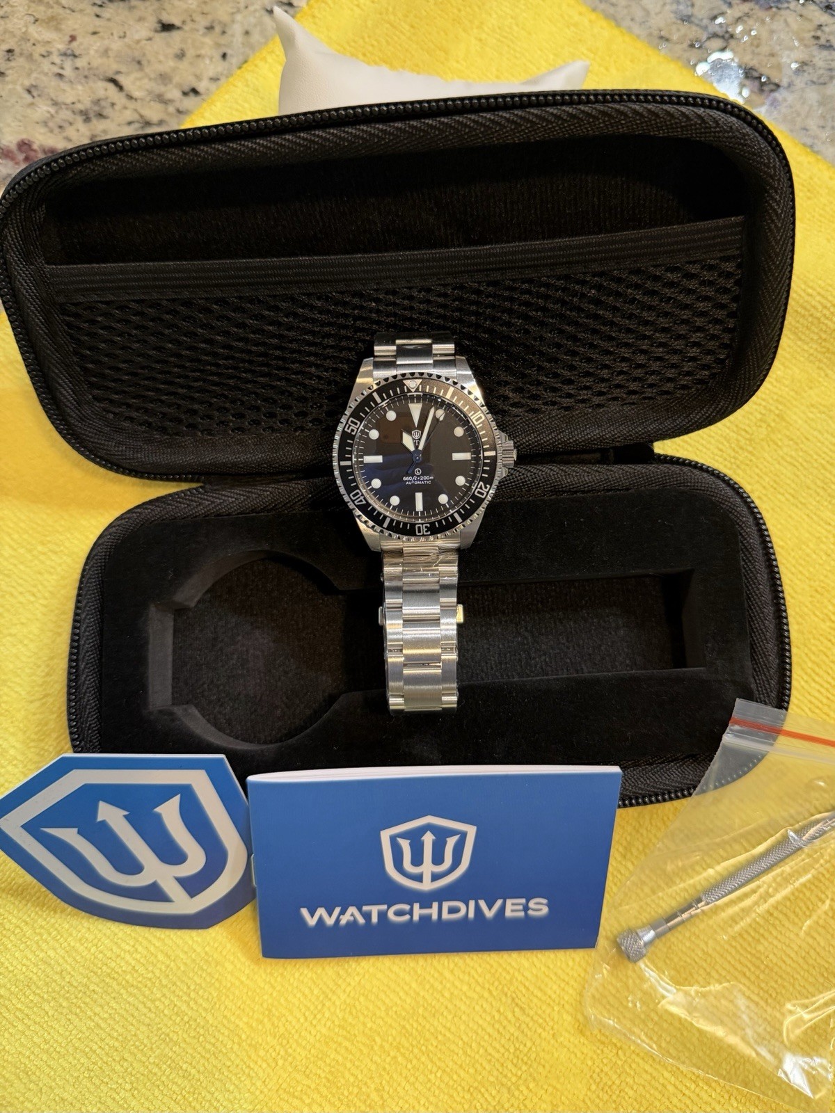 WDC Seafarer WD5513P Automatic Diver – Matte Black Dial – PT5000 High-Beat – NEW