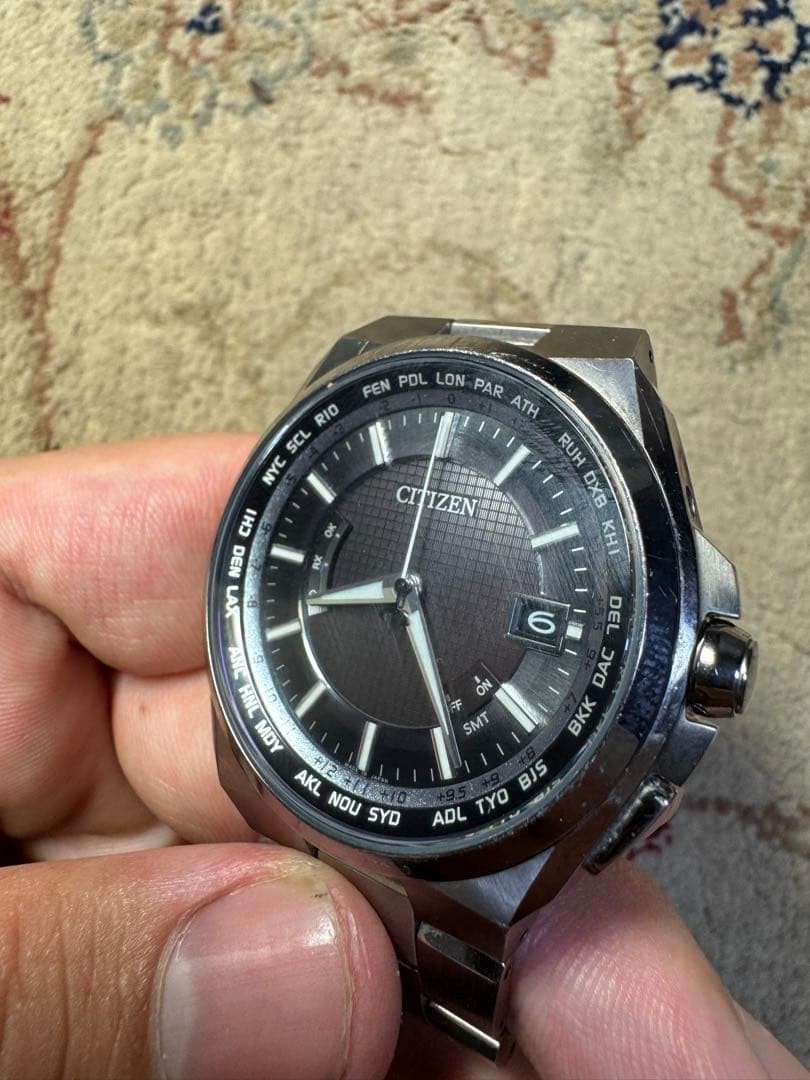 Citizen Quartz Men Watch Black World Time Analog Dial Dress Watch Japan Market