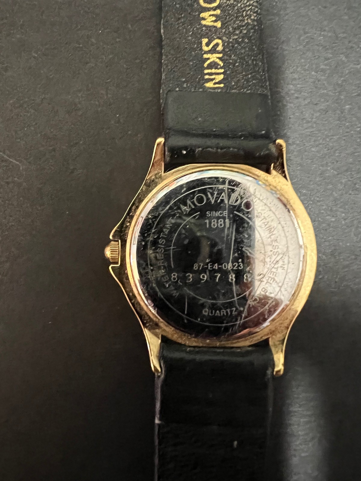 Movado 87-E4-0623 Museum Gold Tone Quartz Wristwatch NOT Running for Parts
