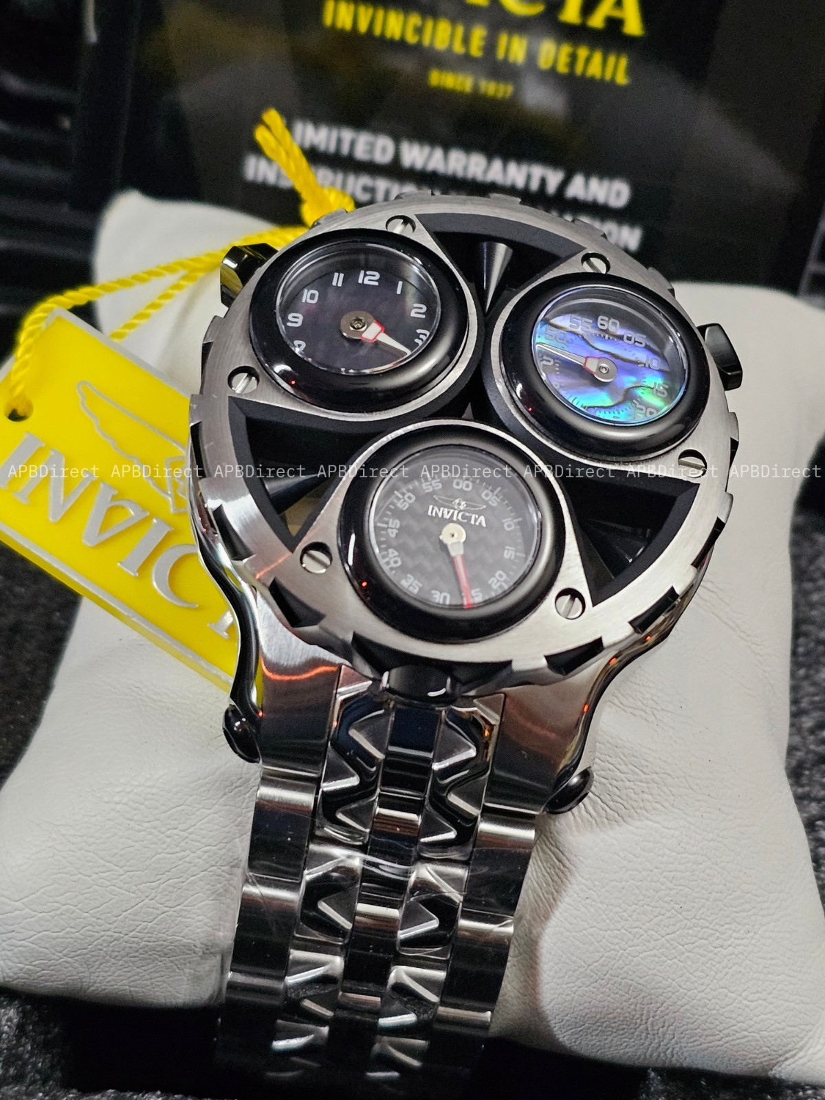 Invicta – CERBERUS – Tri 3 Movements Carbon Fiber Abalone MOP Dials mens watch