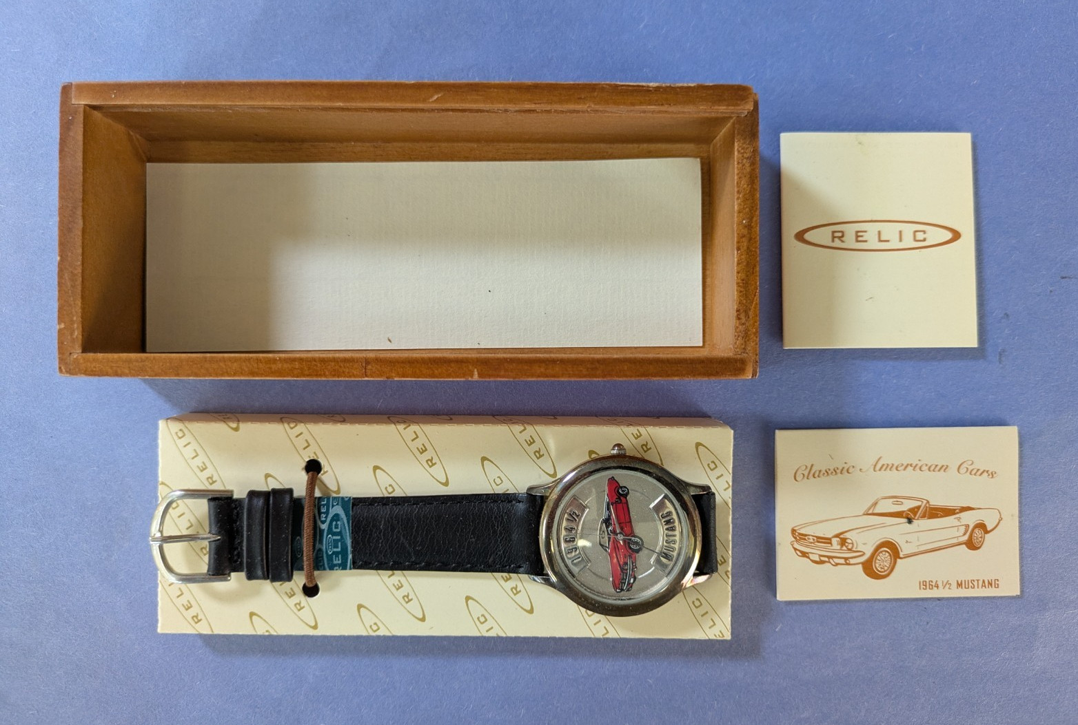 1964 1/2 Ford Mustang – Relic by Fossil – Mens Watch Original Box + Sleeve – New
