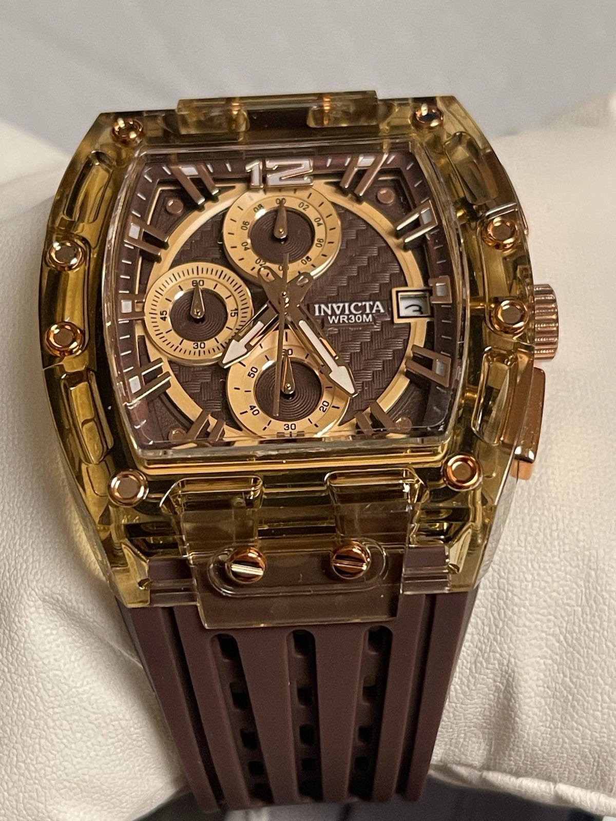 Invicta S1 Rally Allogrip Men42mm Brown Tone Case BrownMetal Dial Brown Band
