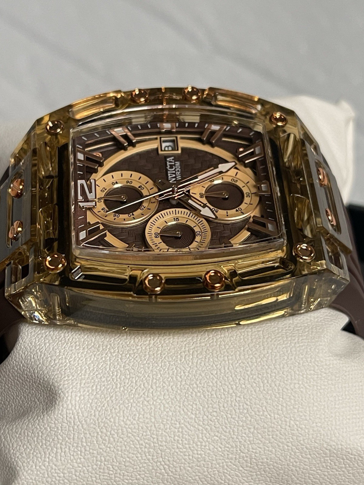 Invicta S1 Rally Allogrip Men42mm Brown Tone Case BrownMetal Dial Brown Band