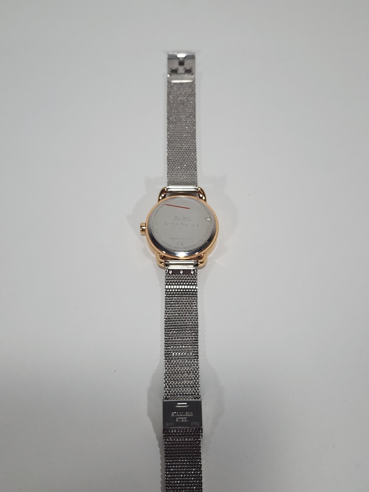 Coach ~ Women’s Silver & Rose Gold Tone Logo Dial Mesh Band Wrist Watch ~ NWOB