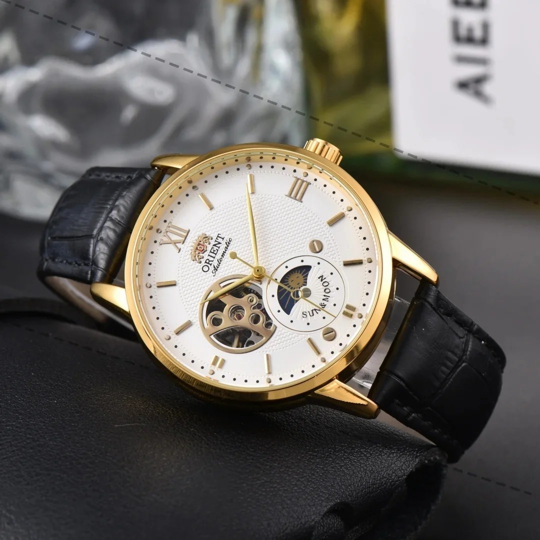 Orient Watch Japan Mechanical Movement Leather Strap Men Luxury Birthday Gift