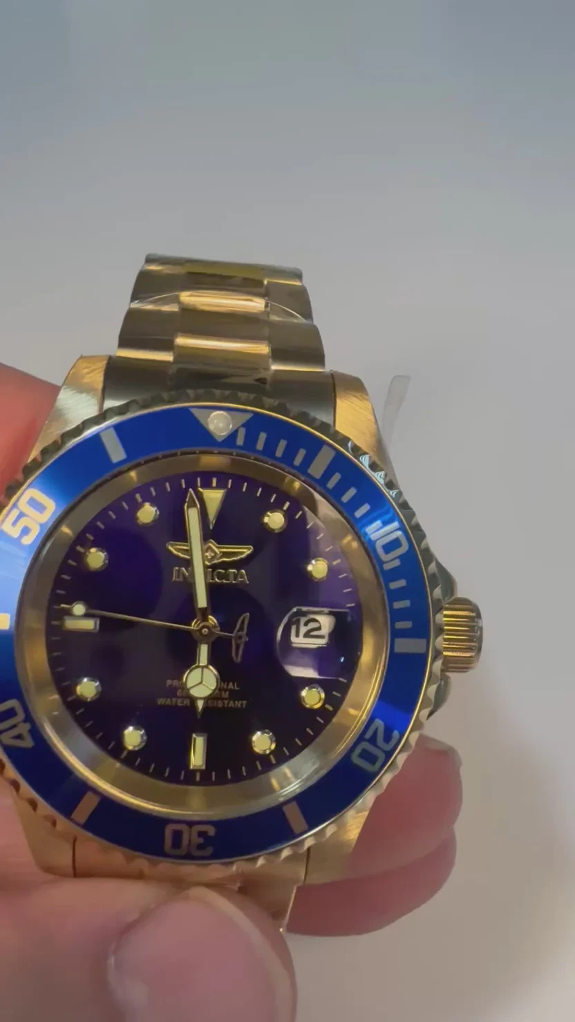 Invicta Mens Pro Diver Coastpath 26974 40mm Gold Dial Quartz Steel Bracelet