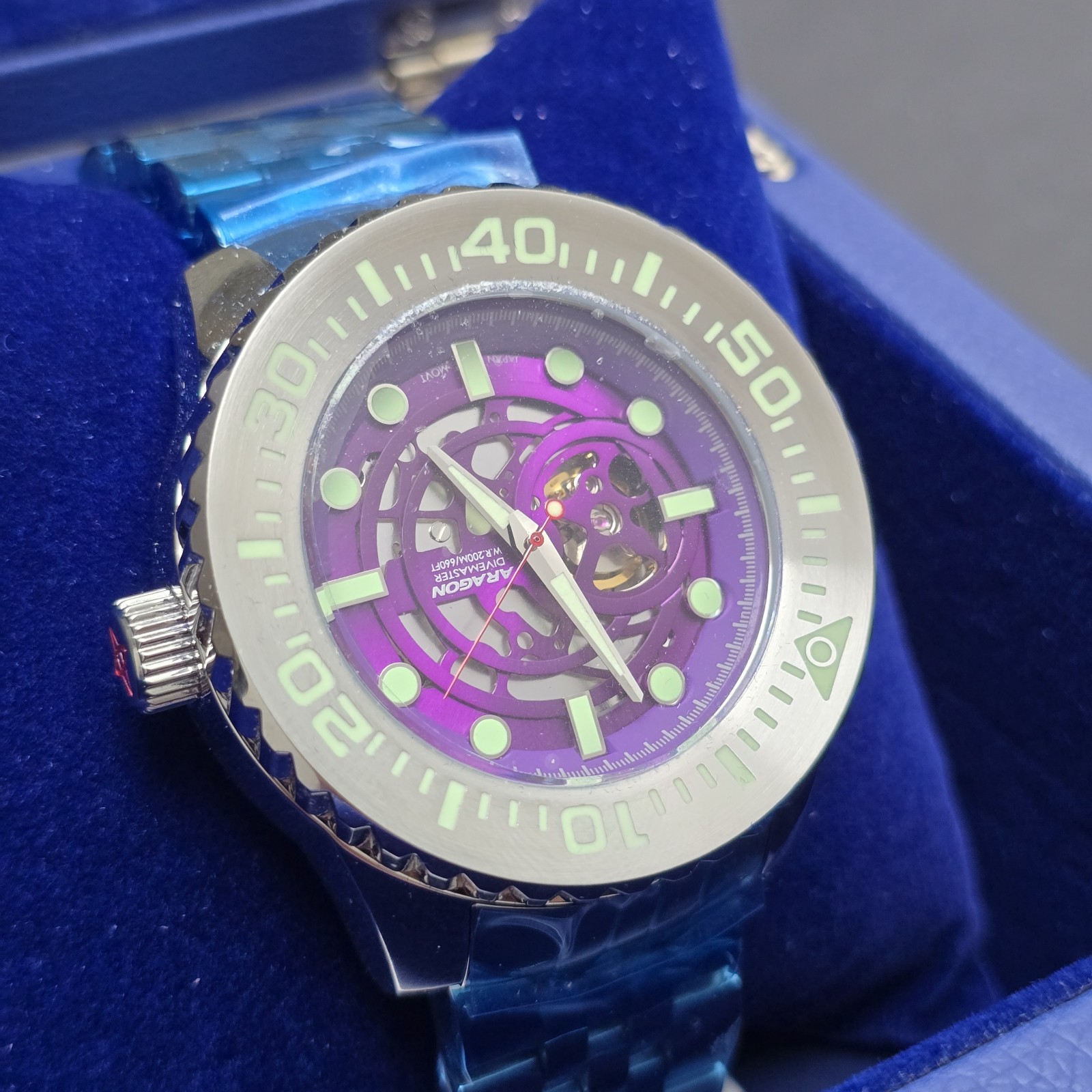 ARAGON EVO Skeleton 50mm A252PUR Men’s Automatic Watch