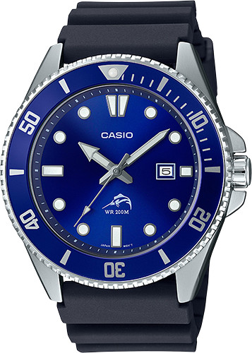 Casio MDV106B-2A, Men’s Analog Watch, Black Resin Band, Date, 200 Meter WR