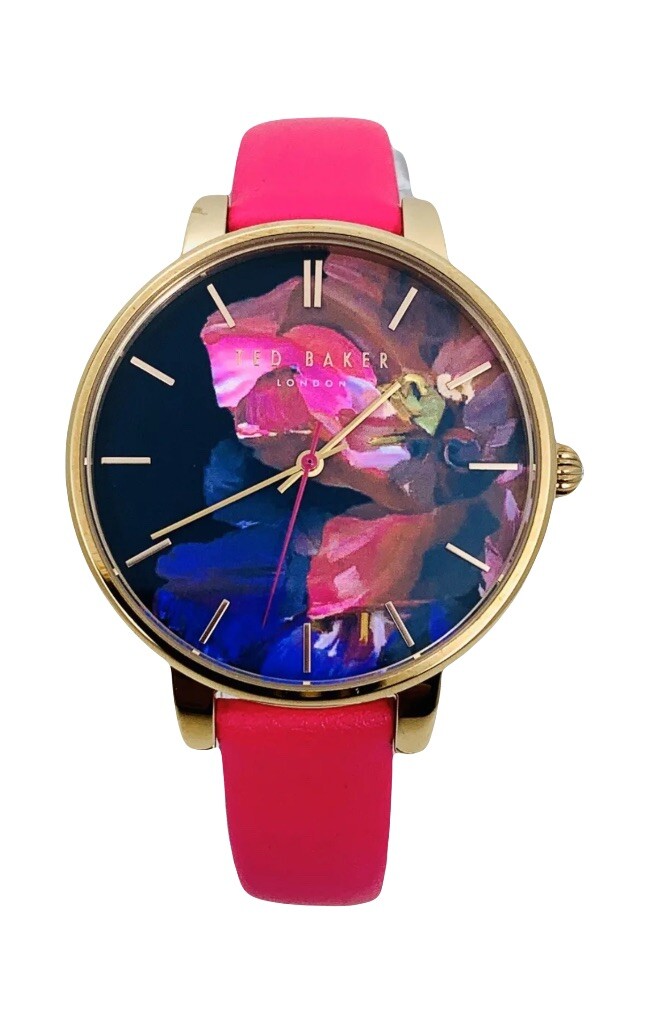 Ted Baker Women’s TEC0025014 Classic Multicolour Dial Bright Pink Strap RG Watch
