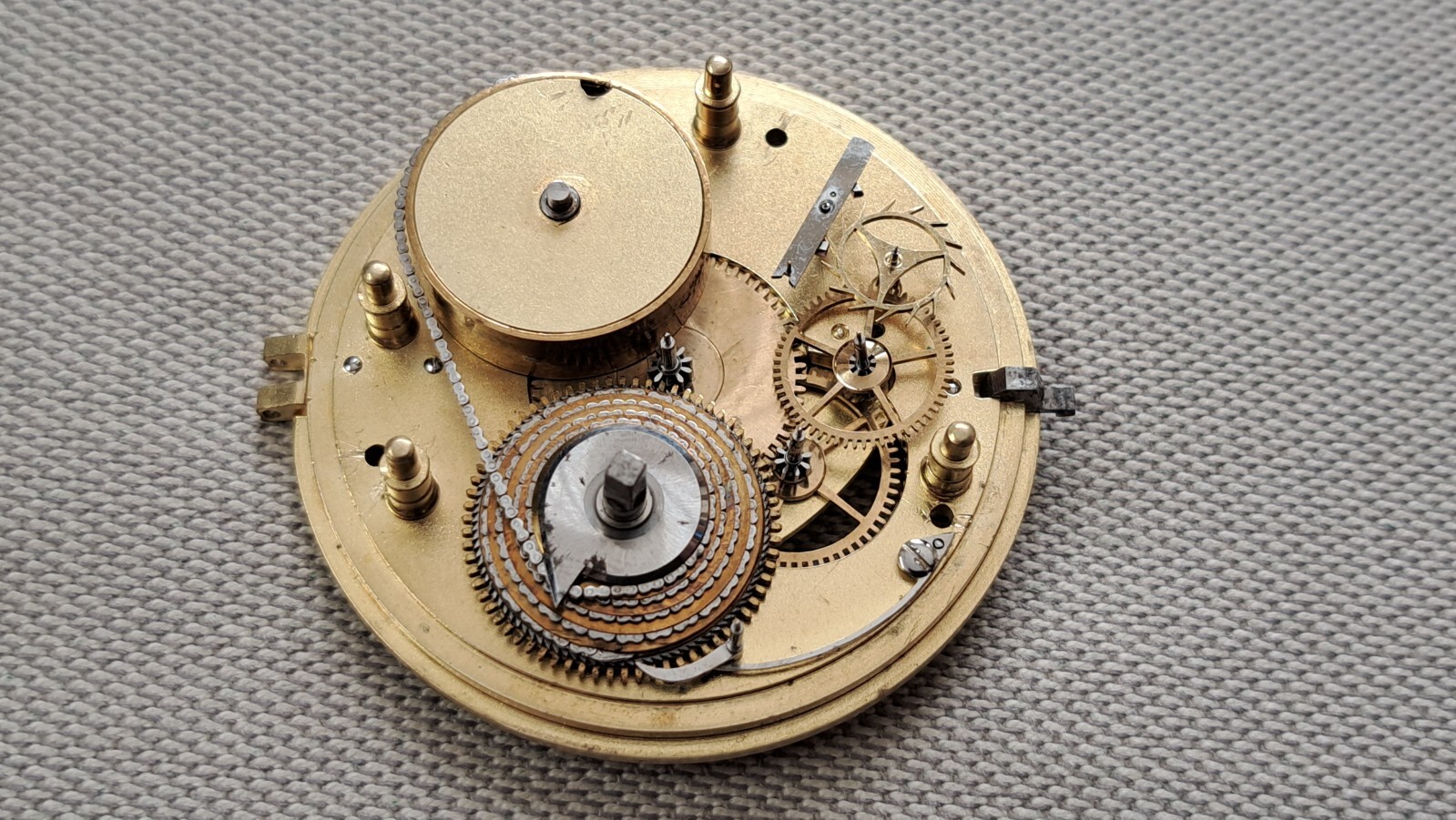 ⏳ DIFFICULT REPAIRS @ANTIQUE FUSEE POCKET WATCH DETENT CHRONOMETER/DUPLEX SILVER