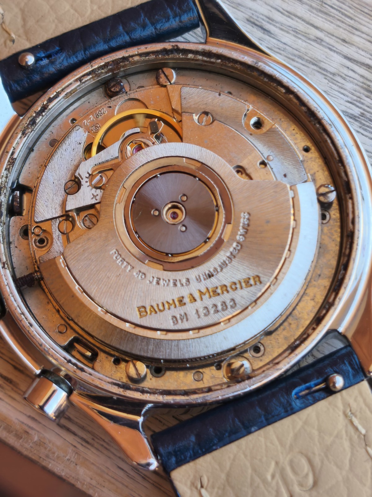 Baume & Mercier 6103 Chrono 🏁 Automatic Date 🇨🇭 Gold Steel Watch