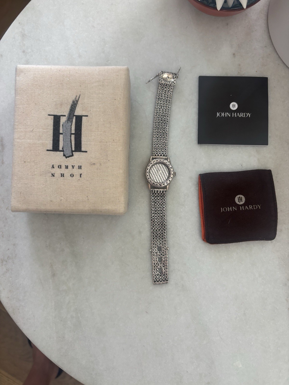 Vintage John Hardy Sterling Silver Woven Mesh Watch w/box (w/o Battery)