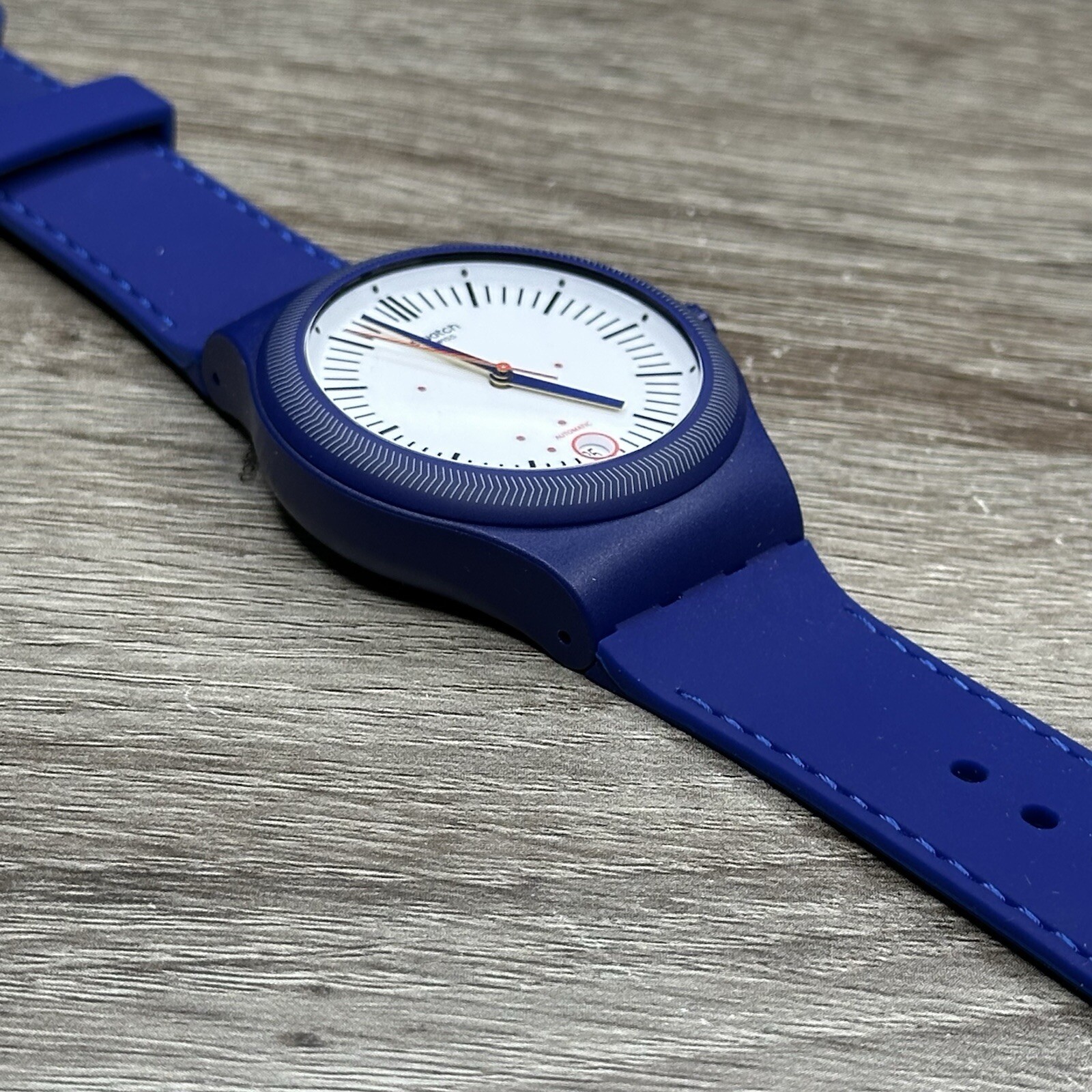 NEW✅AUTOMATIC✅ Swatch SISTEM-51 SISTEM GRID Blue Silicone Men’s Watch SUTN401