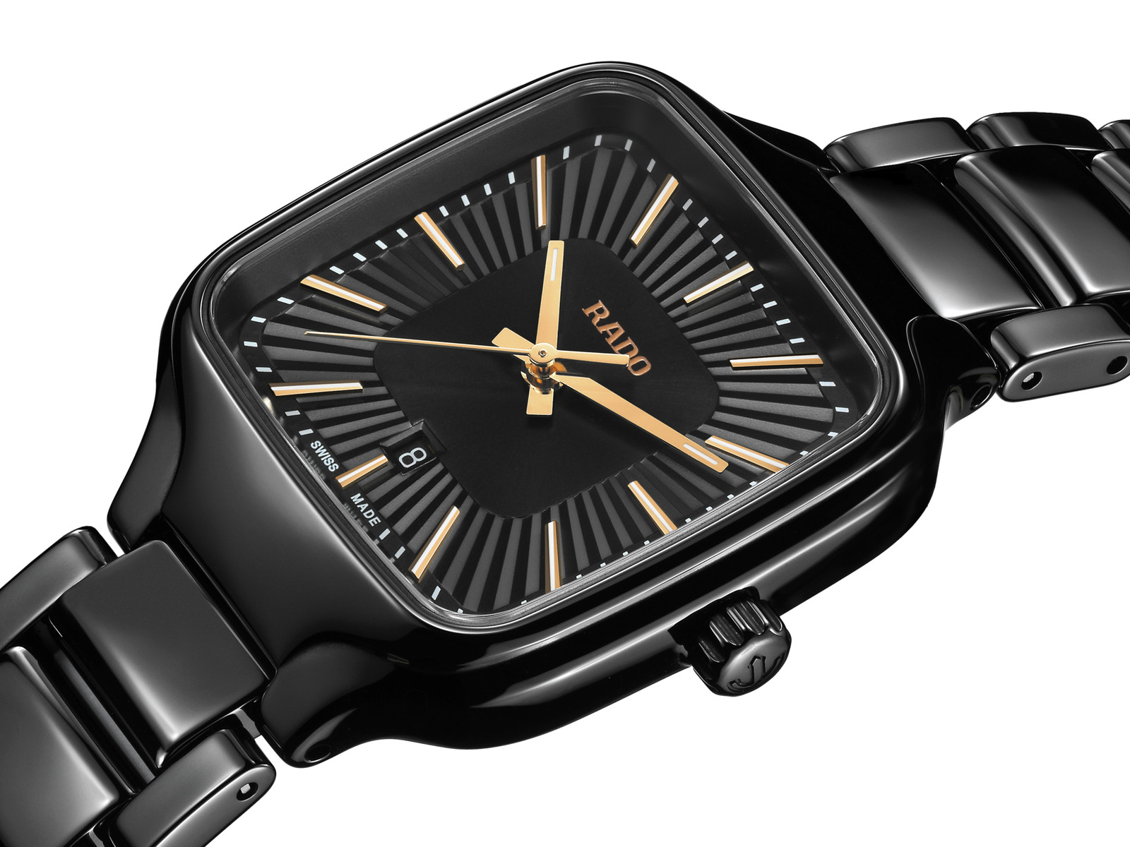 New Rado True Square Black Dial Women’s High-Tech Ceramic Watch R27080172