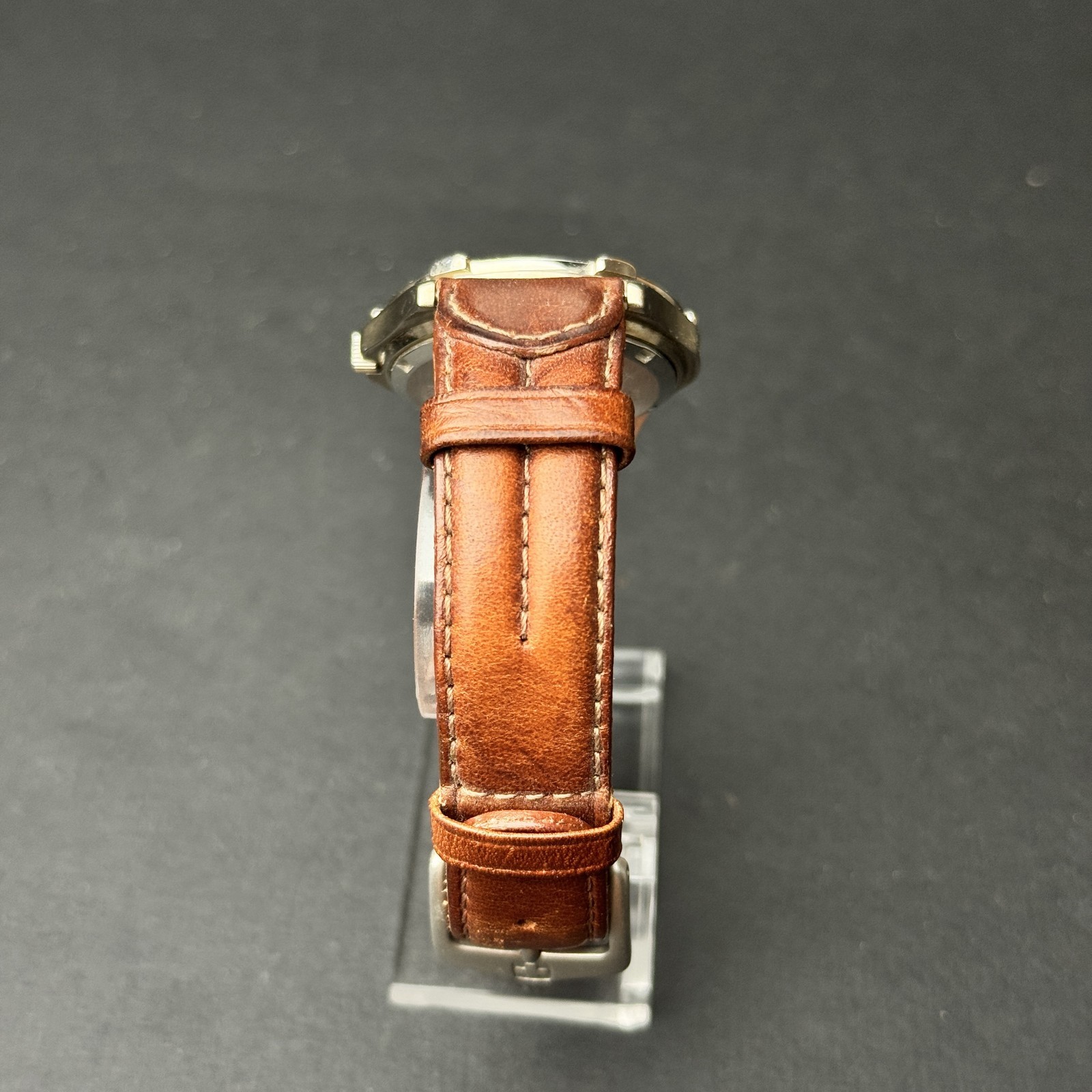 MENS WEGNER S.A.K. DESIGN “MORTON BUILDINGS” WRIST WATCH Silver Tone Size 37mm