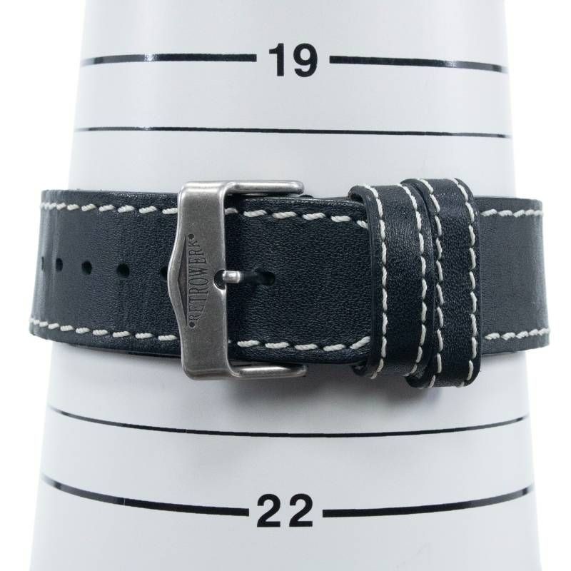 Working Condition RETROWERK Retro Watch Quartz Men’s R 004 Black Silver Marine R