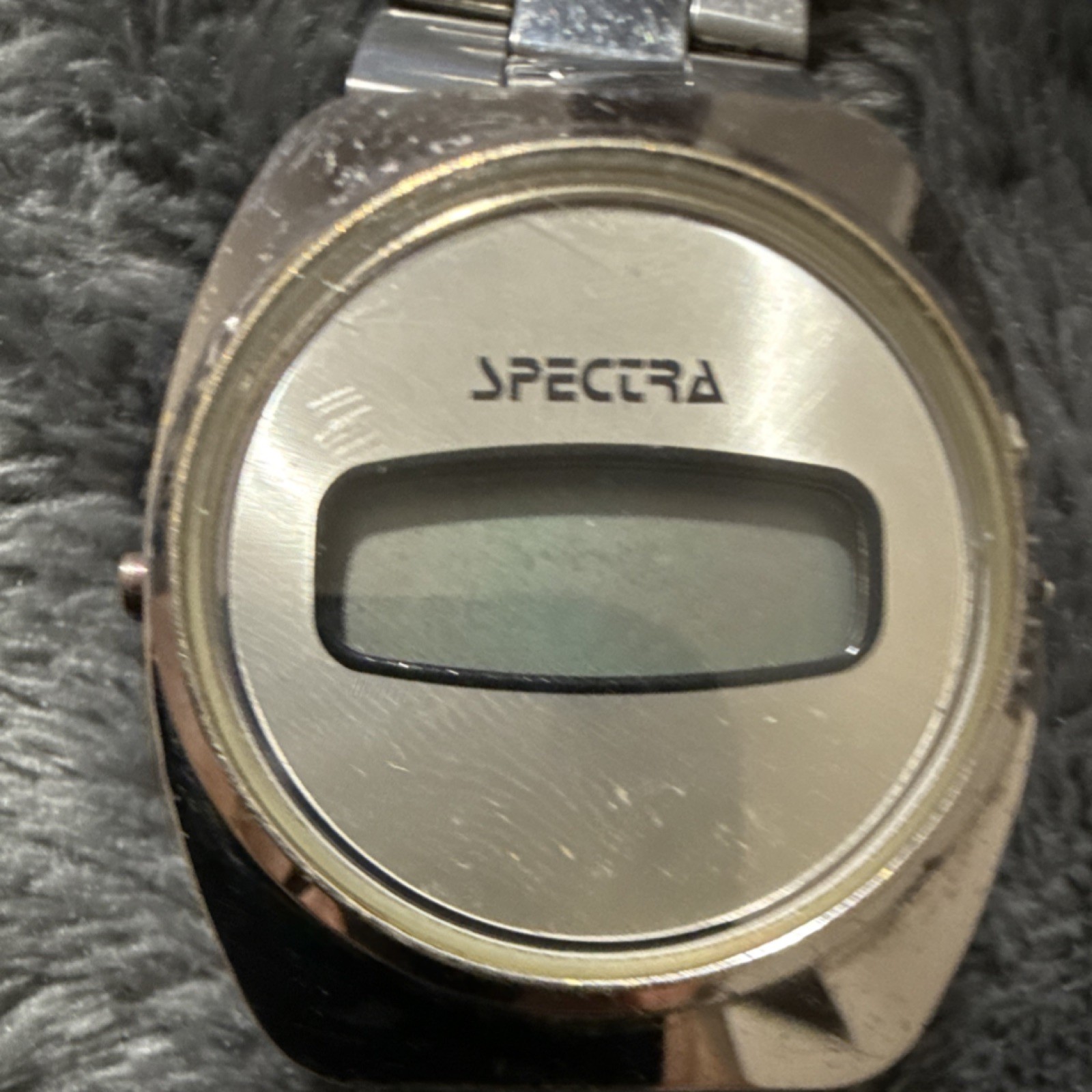 Spectra Digital Wristwatch Stainless Steel Silver Bracelet LED Display