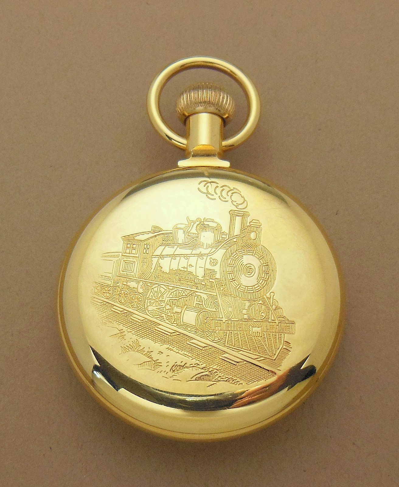VTG Westclox ‘The Conductor’ Train Themed Mechanical Pocket Watch w/ Chain Runs