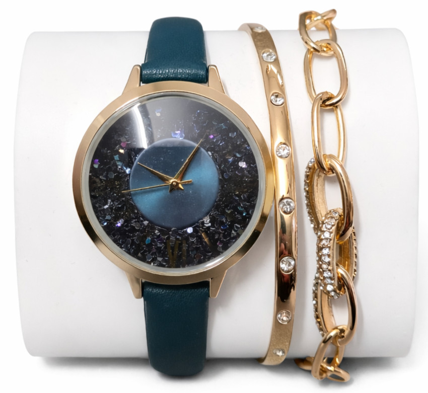 INC International Concepts Women’s Watch & Bracelet Set Gold Tone New Open Box