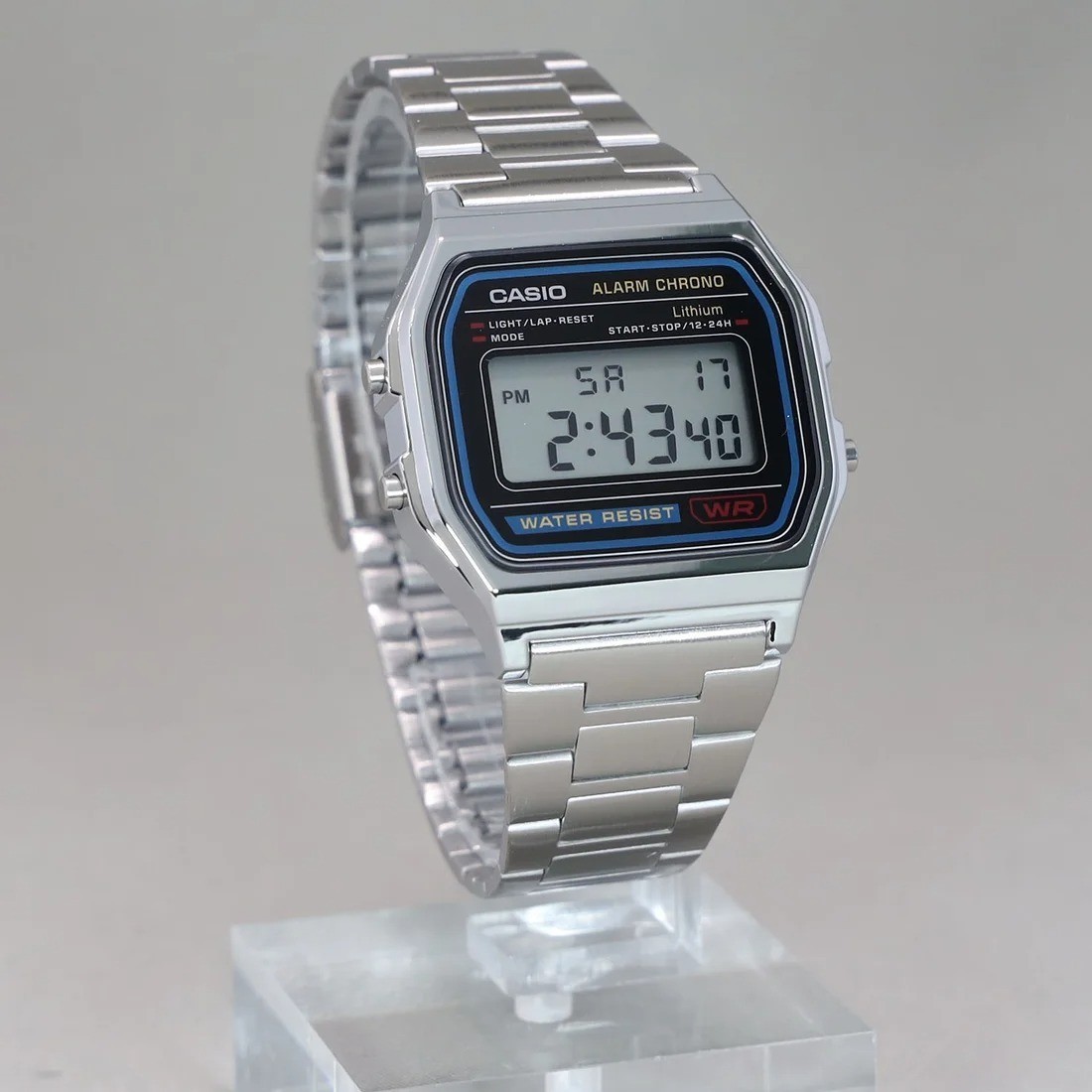 Brand New Casio A158WA-1JH Collection Men’s Silver Watch LED Light From Japan