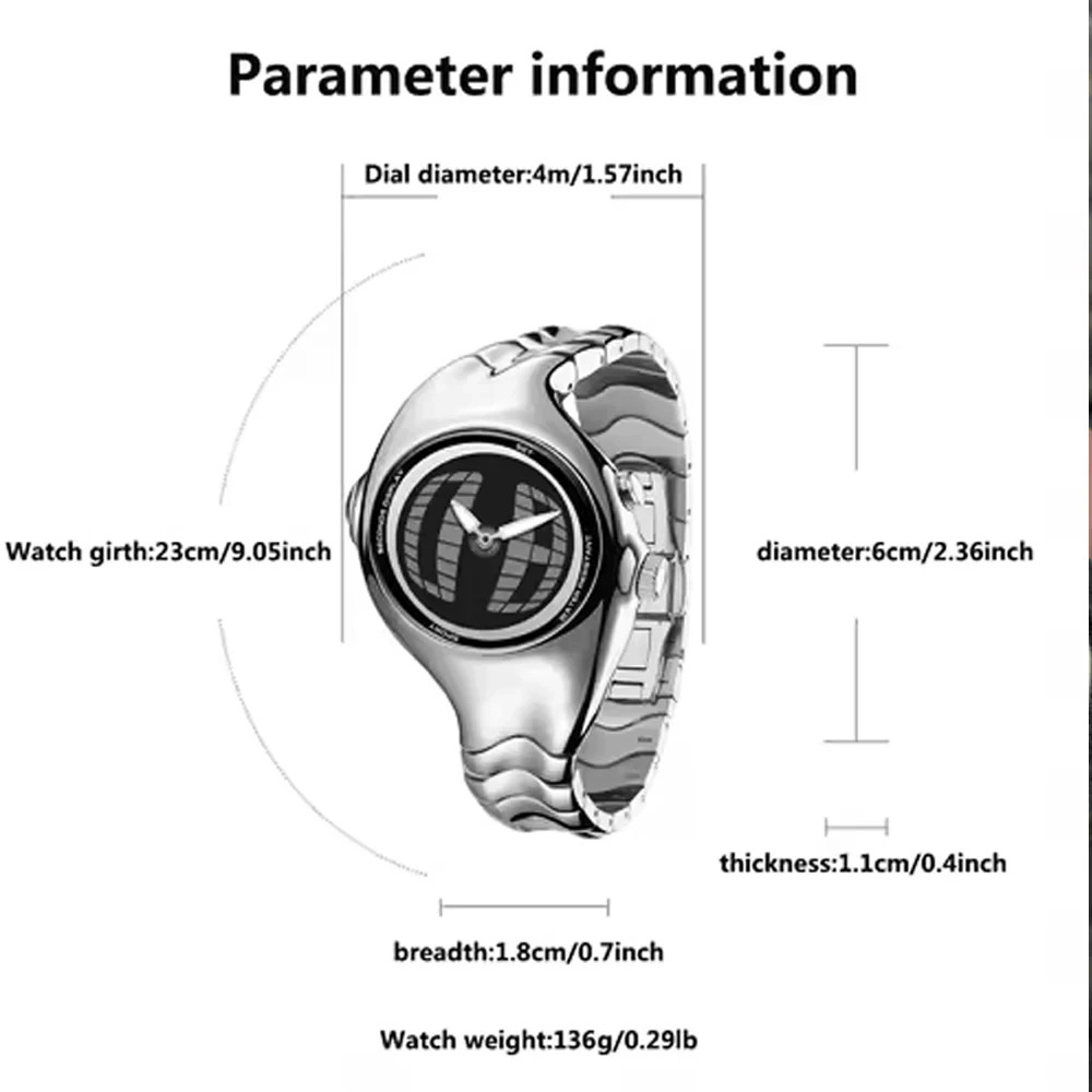 Y2K Digital Analog Quartz Watch Men Dual Display Vintage Futuristic Metal Gift