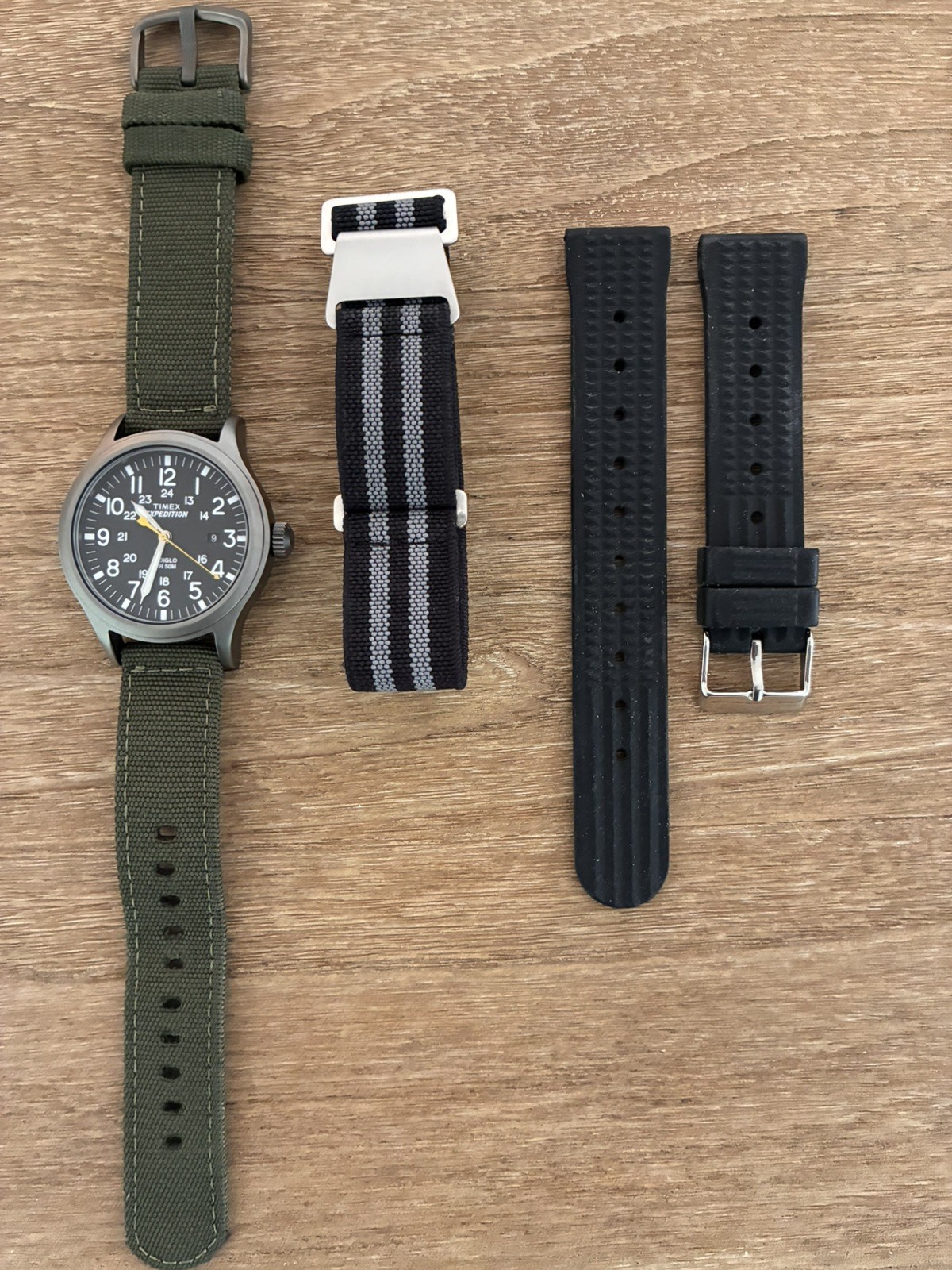 Timex Expedition Scout T49961 Mens Watch Indiglo + 2 Bonus Straps