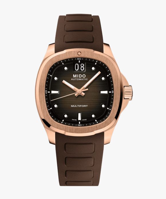 Mido Multifort TV Big Date Brown Dial Rose Gold Bezel Men’s Watch M0495263729100