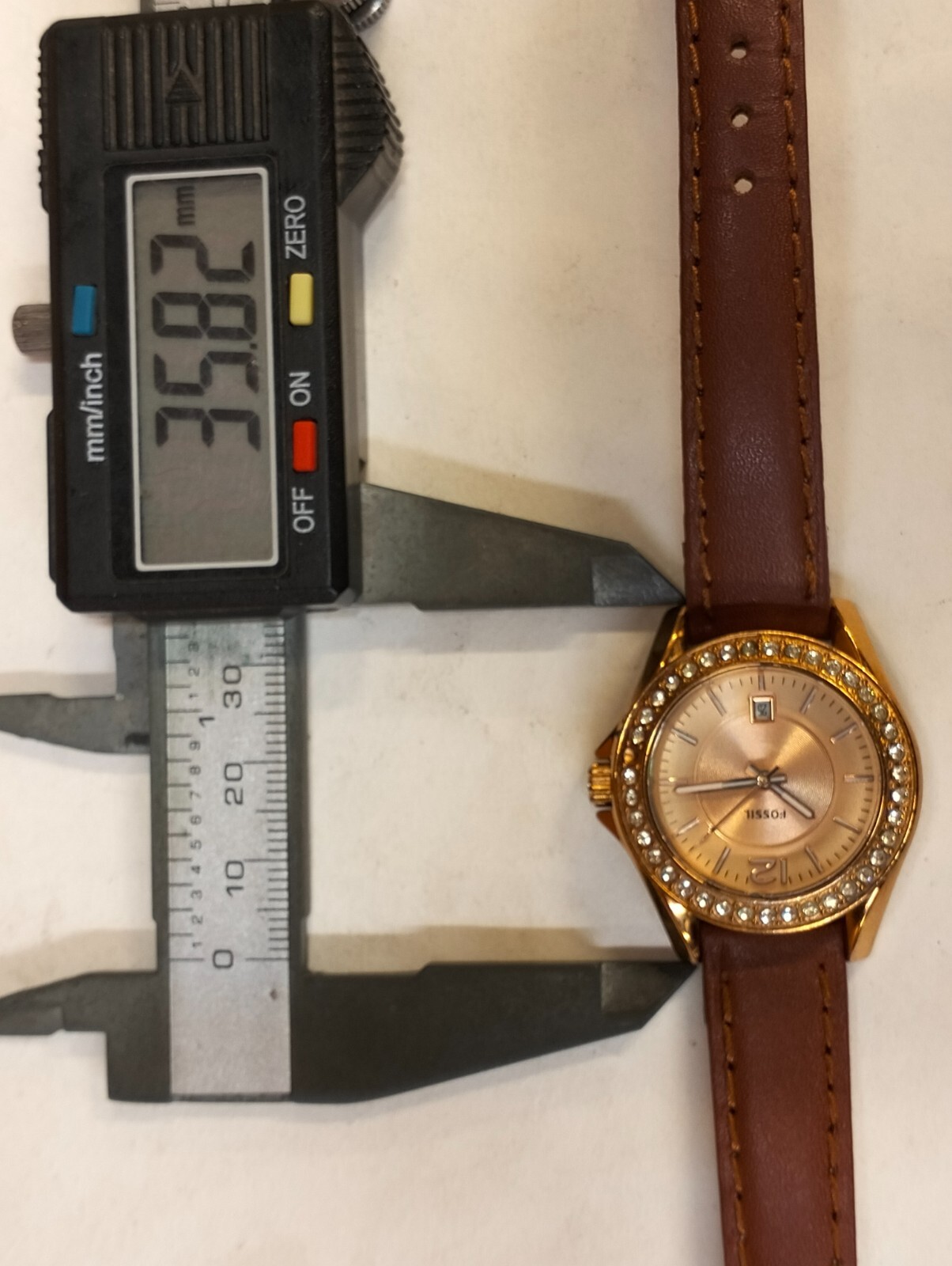 FOSSIL QUARTZ ROSE GOLD DIAL ES2889 WOMEN’S FULL WORKING CONDITION VINTAGE WATCH