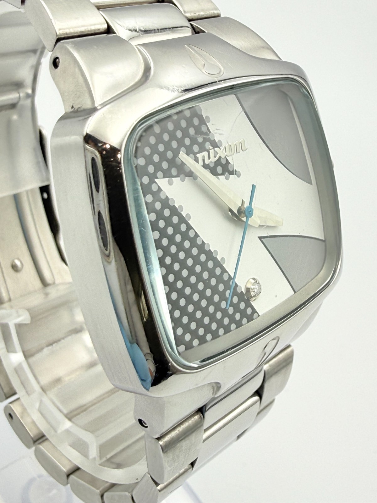 NIXON The Player White Lightning Quartz Watch Wrist 16.5cm (6.5 in) – Rank C