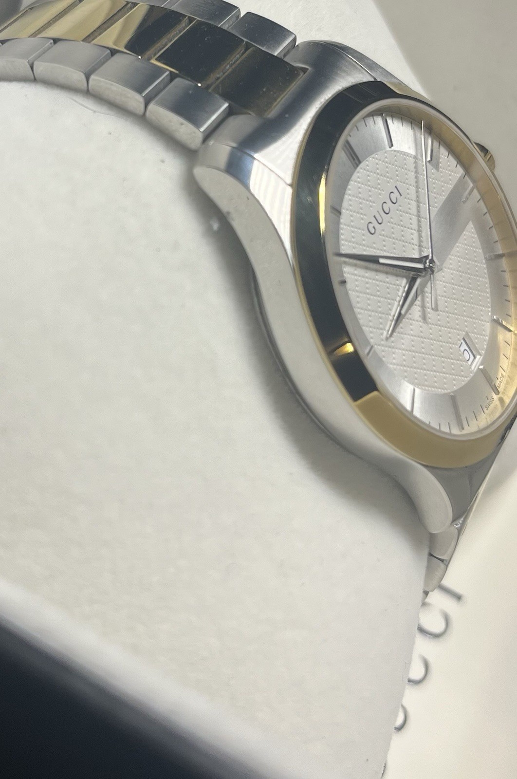 Gucci G Timeless Men’s Watch-YA126450-two tone-stainless steel-38mm-