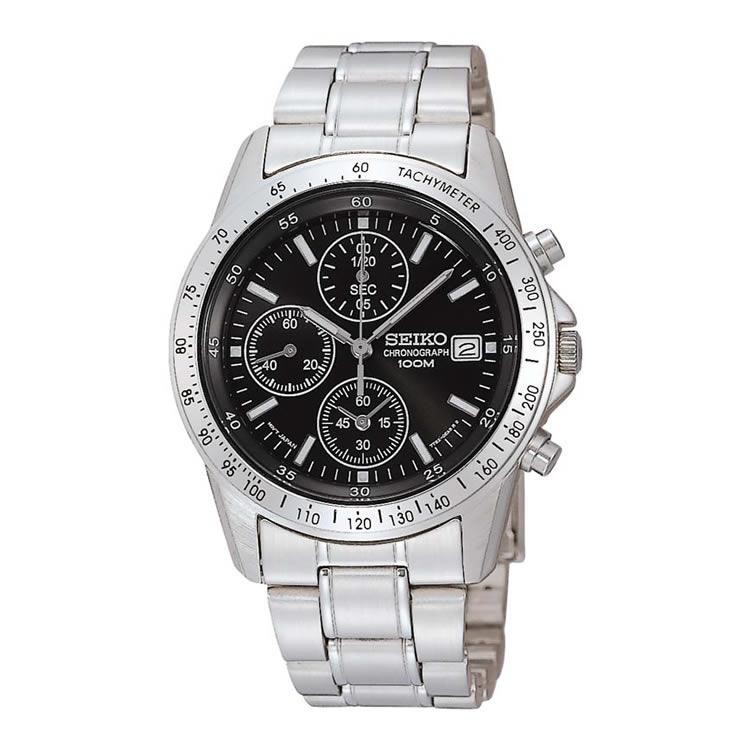 SEIKO SND367P1 Quartz Chronograph Men Watch Stainless Steel Overseas Model Japan