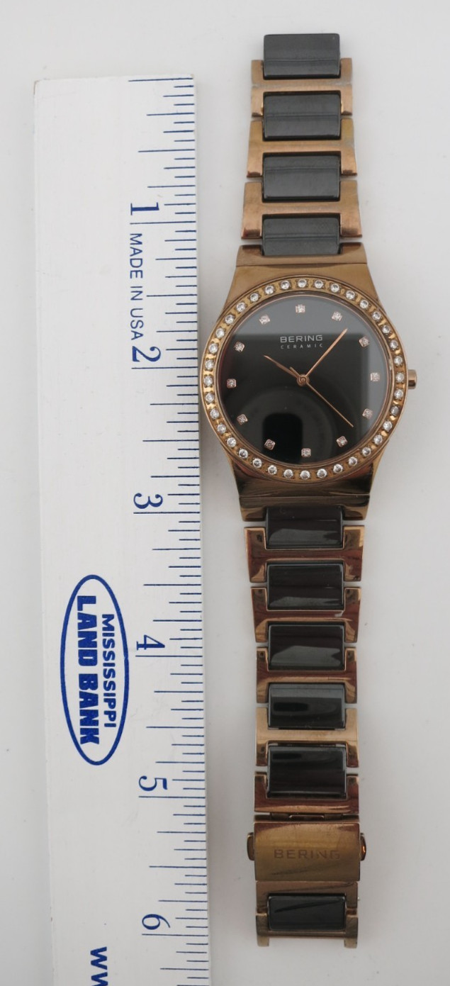 Bering Ceramic and Rose Gold-Tone Bracelet Ladies Watch – 32435-746 – New Batt
