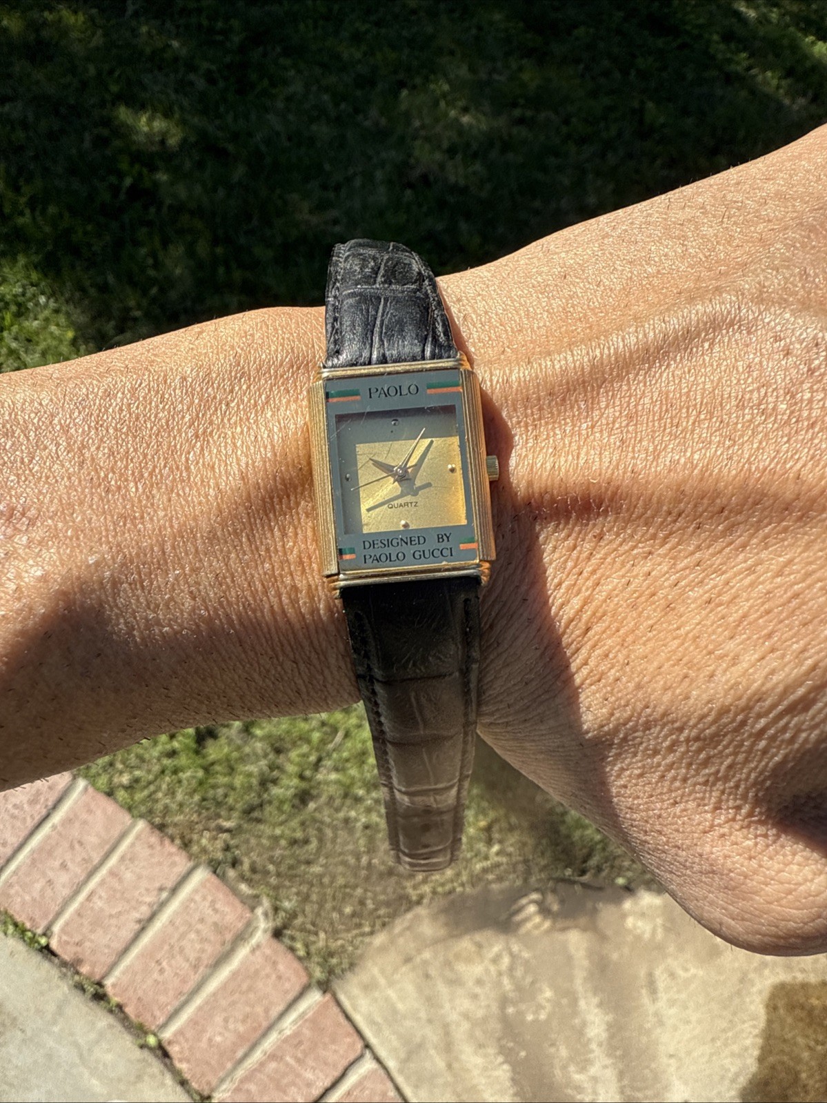 Vintage PAOLO GUCCI Watch Gold Tone 762 Japan Mov’t RARE Gorgeous. Z8
