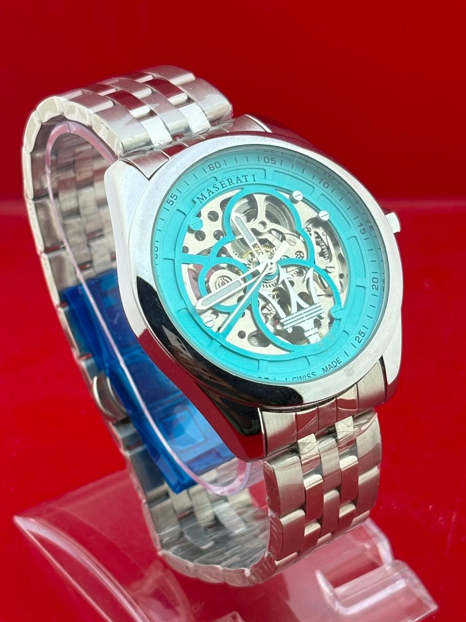 vintage Maserati Blue dial With wristwatch fully working condition