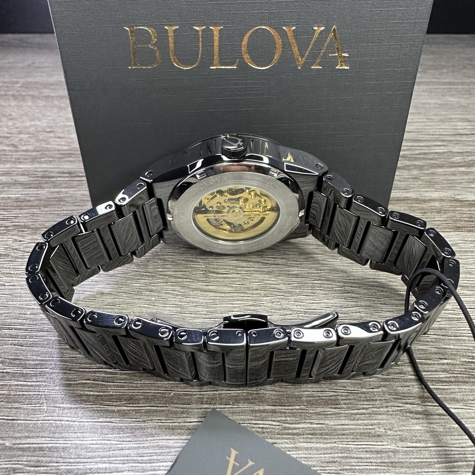 NEW✅CERAMIC✅ Bulova Modern Millennia Automatic Skeleton Black Men’s Watch 98A291