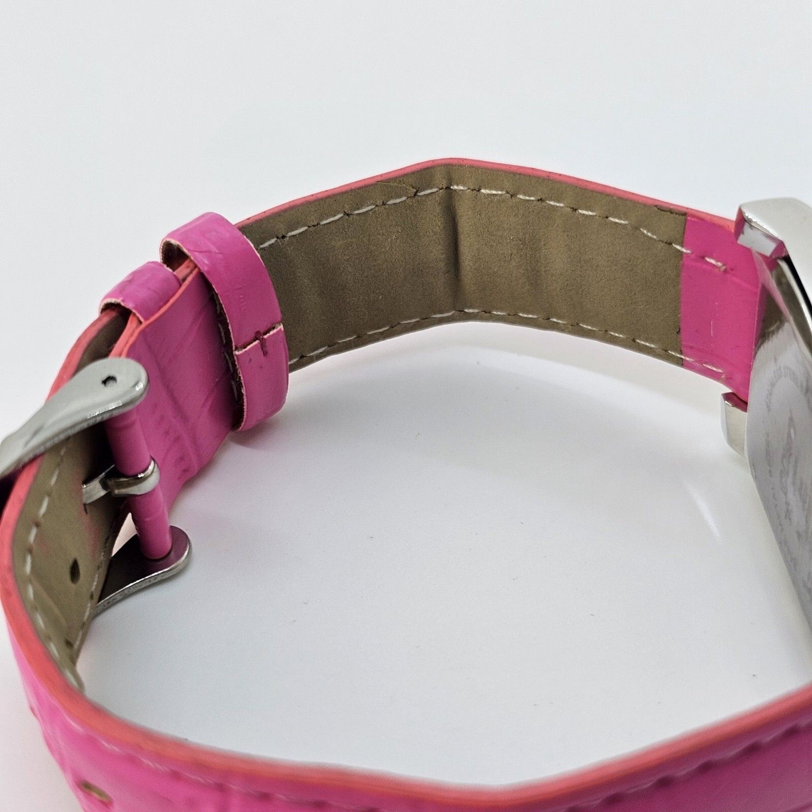 Minnie Mouse Women’s Watch 26MM White Dial Pink Leather Band Straps New Battery