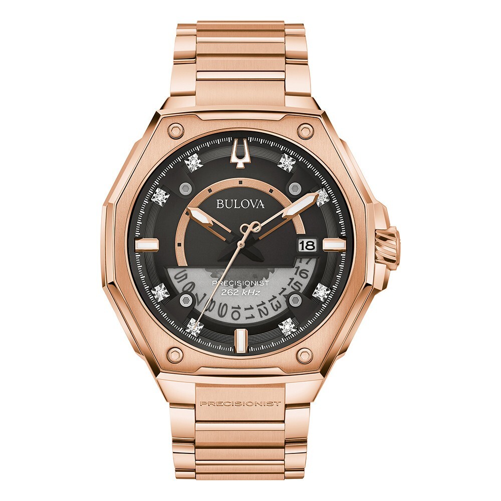 Bulova Men’s Series X Calendar Precisionist Quartz Rose Gold Watch 45 MM 97D129
