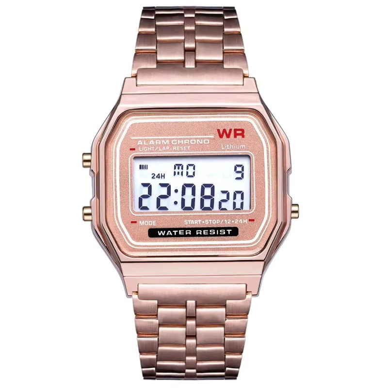 Men’s Watch Digital Silver Steel Classic Alarm Light Waterproof F-91W-1 Business